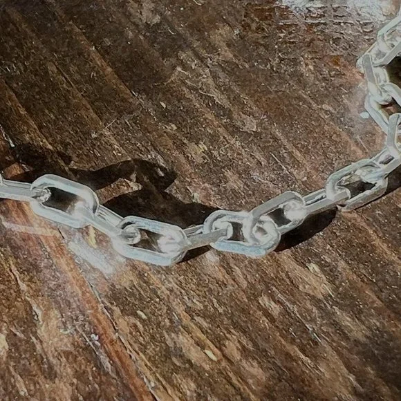 SUNDANCE $138 NEW 7" Sterling Silver Italy Paperclip 925 Link Bracelet Ladies - Picture 7 of 7